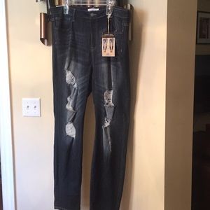 Plus size distressed skinny jeans